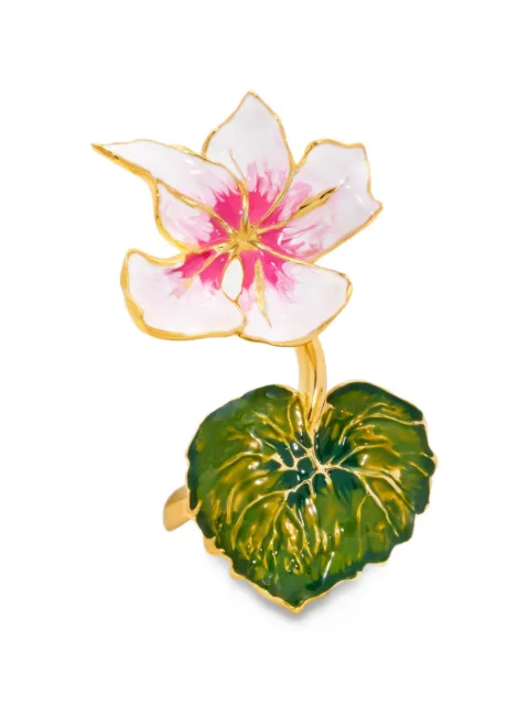 Oscar de la Renta خاتم بتصميم أوراق شجر وزهور