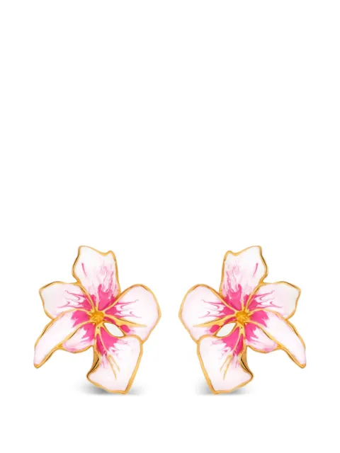 Oscar de la Renta flower earrings