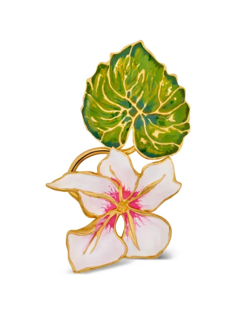Oscar de la Renta floral leaf brooch