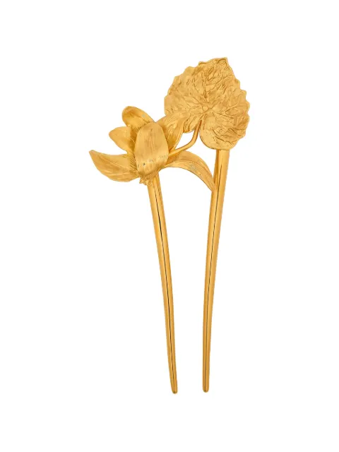 Oscar de la Renta flower leaf hair pins (set of two)