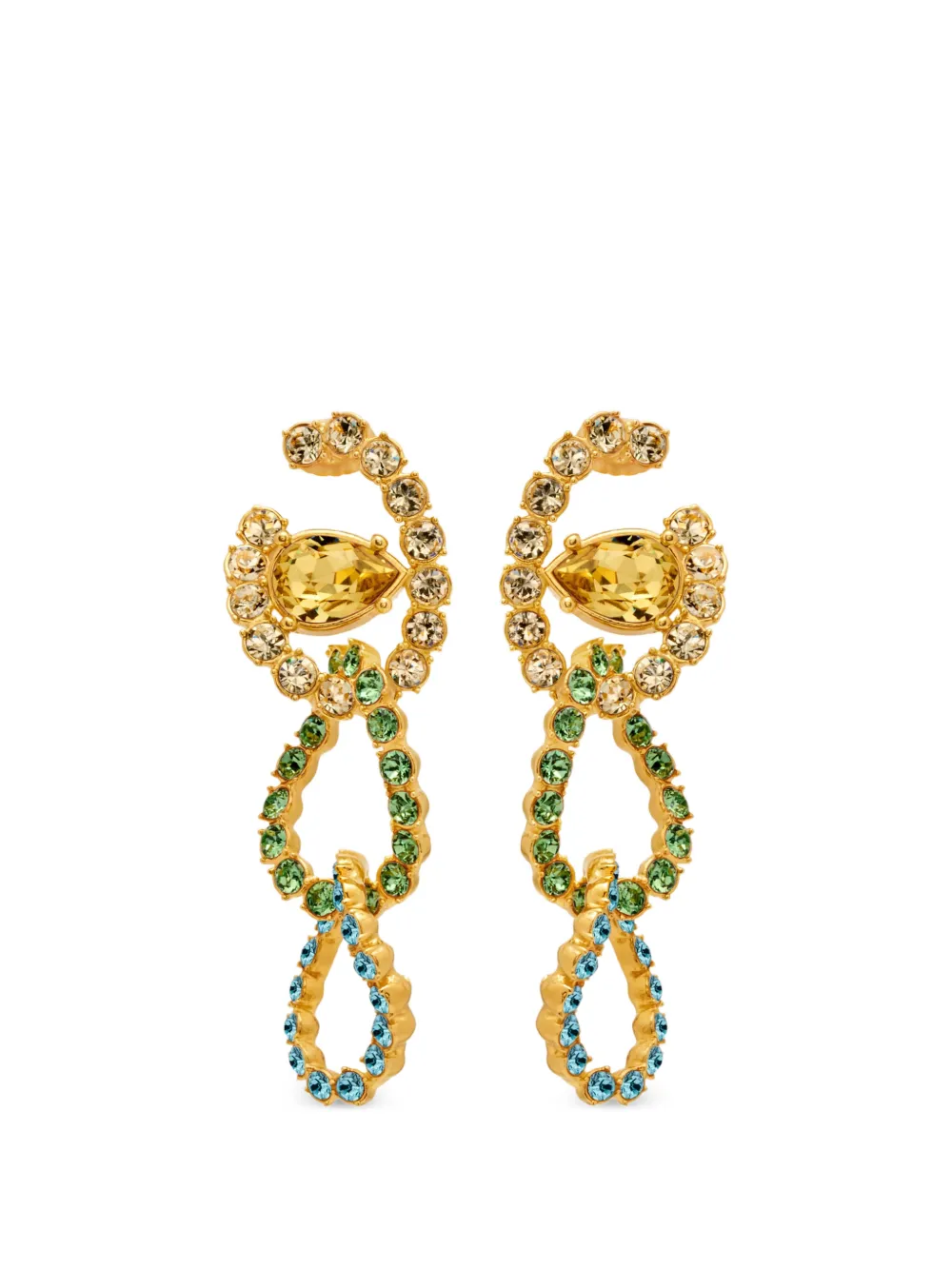 Oscar de la Renta Orecchini pendenti con strass - Oro