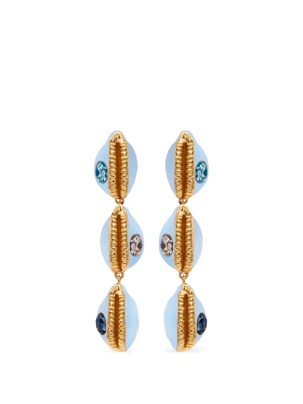 Oscar de la Renta Orecchini pendenti con cristalli - Blu