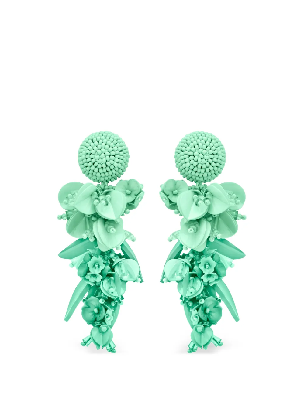 Oscar de la Renta Orecchini pendenti a fiore - Verde