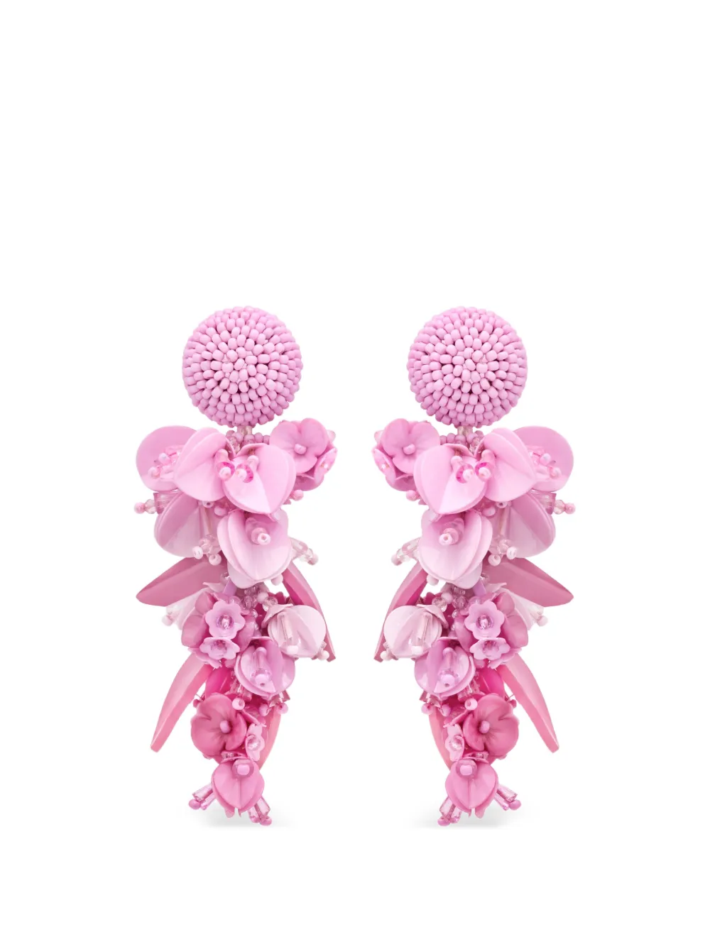 Oscar de la Renta Orecchini pendenti a fiori - Rosa