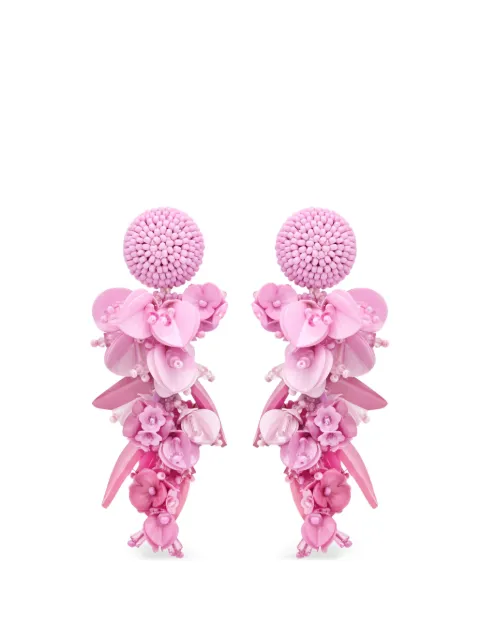 Oscar de la Renta floral beaded drop earrings