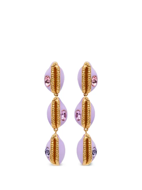 Oscar de la Renta shell embellished earrings