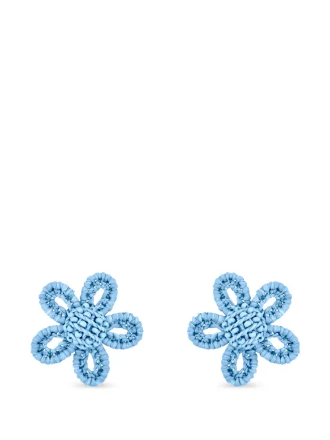 Oscar de la Renta aretes de flor con cuentas