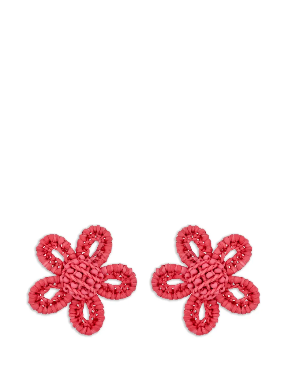 Oscar de la Renta Orecchini a bottone Flower - Rosso