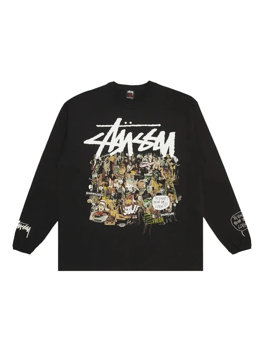 Stüssy Yo, Vinny How Ya Livin'?? long-sleeve T-shirt - Nero