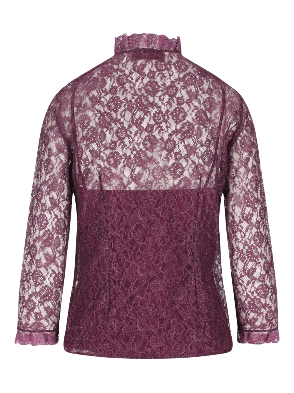 Gucci ruffled lace shirt - Paars