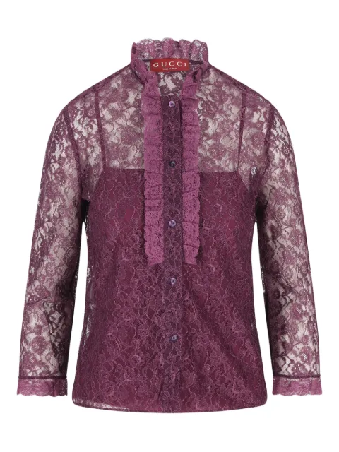 Gucci camisa de encaje con volantes