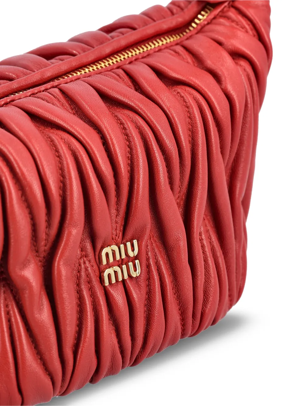 Miu Gesmockte mini-tas Rood
