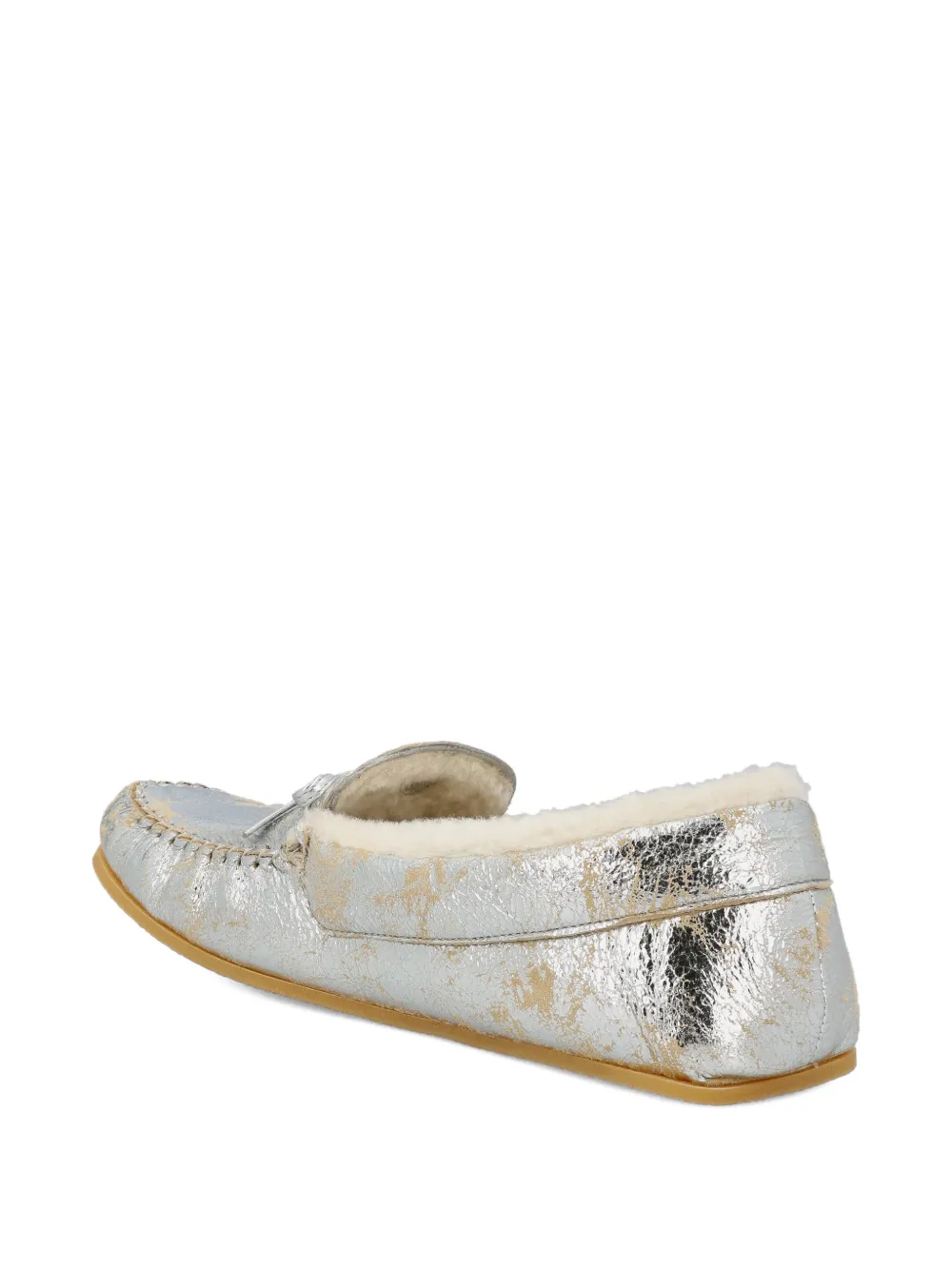 Gucci logo-plaque knot -detail loafers Zilver