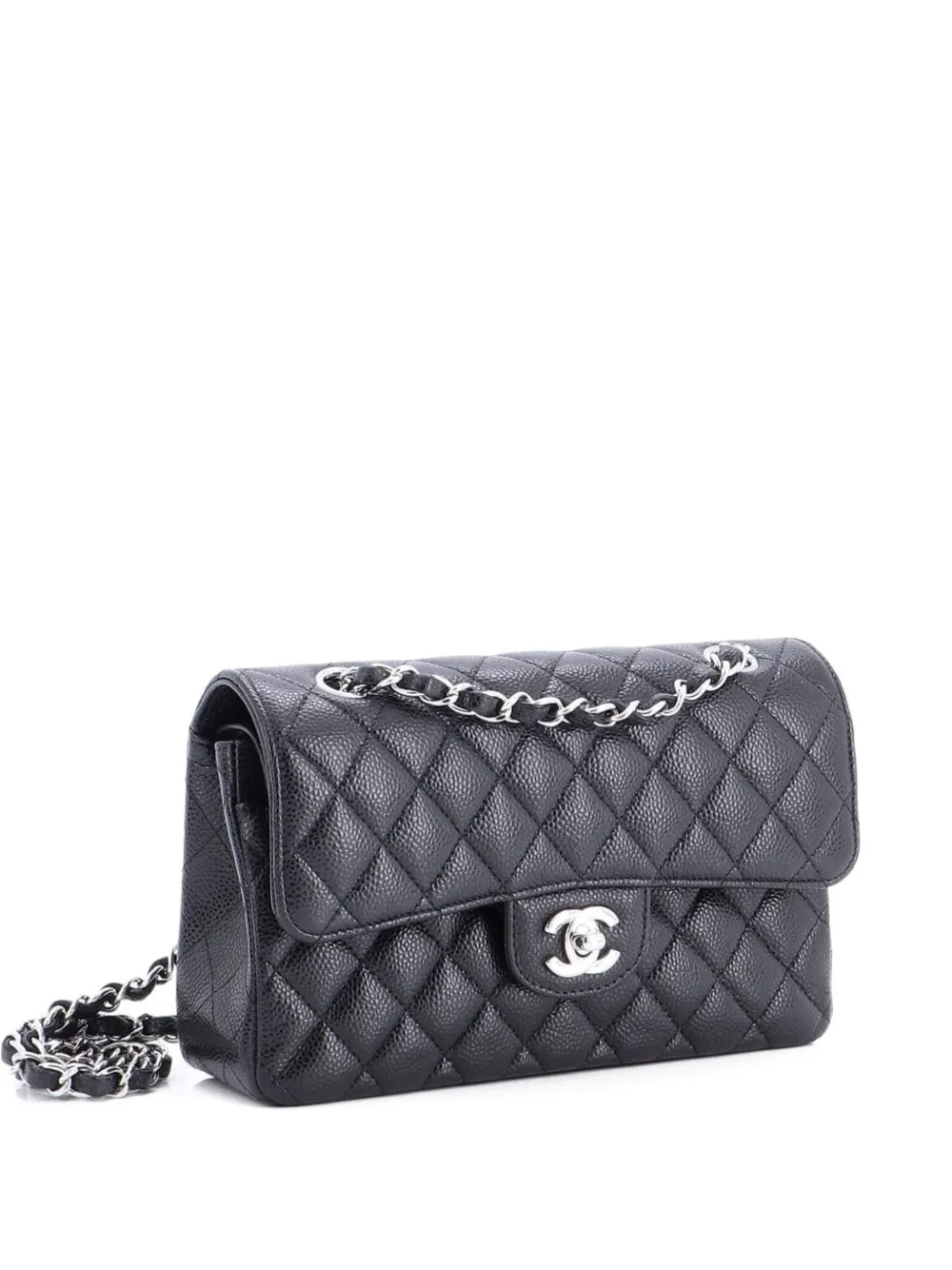 CHANEL Pre-Owned Classic Double Flap Bag Quilted Caviar Small shoulder bag - Nero