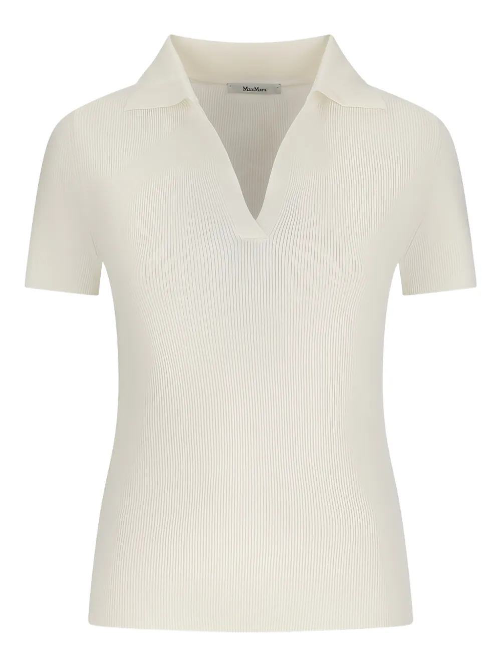 Max Mara V-neck ribbed top - Toni neutri