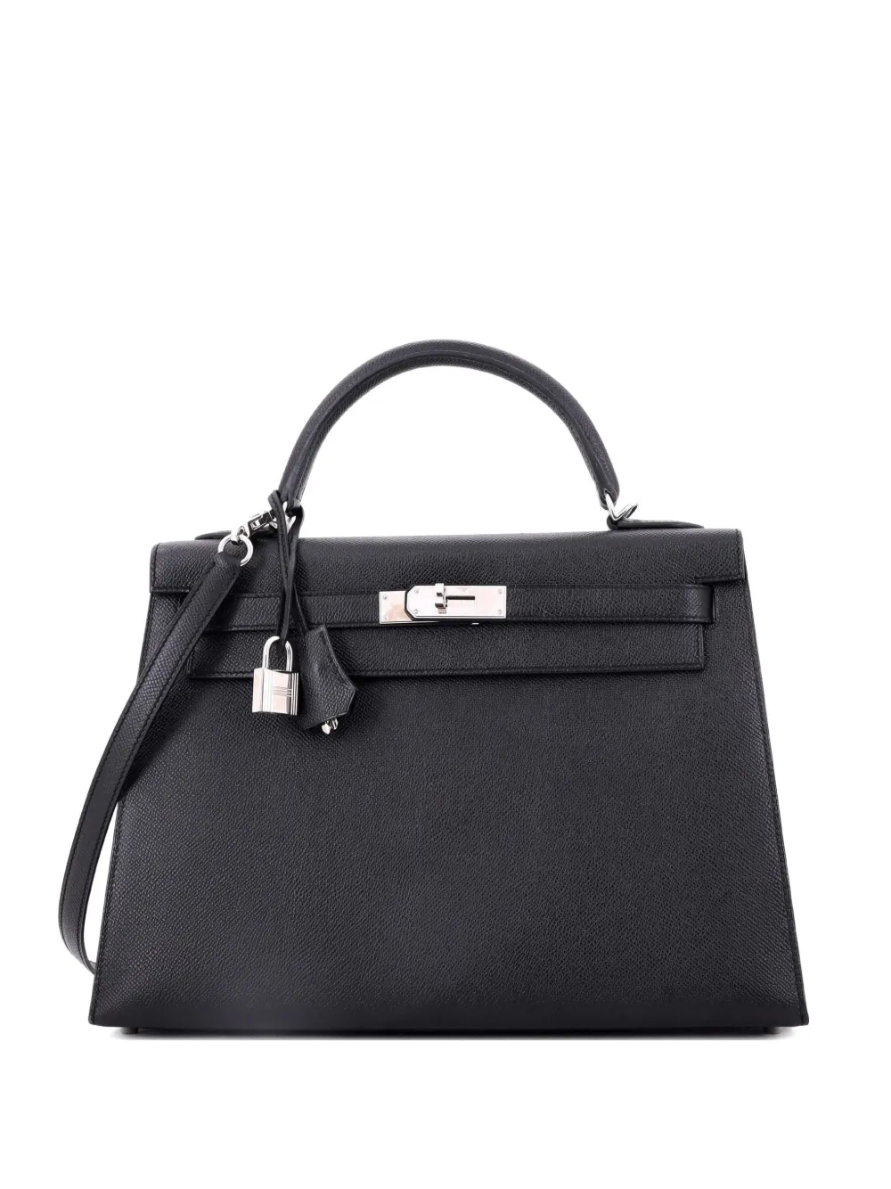 Hermès Pre-Owned Kelly Handbag Black Epsom with Palladium Hardware 32 satchel - Nero