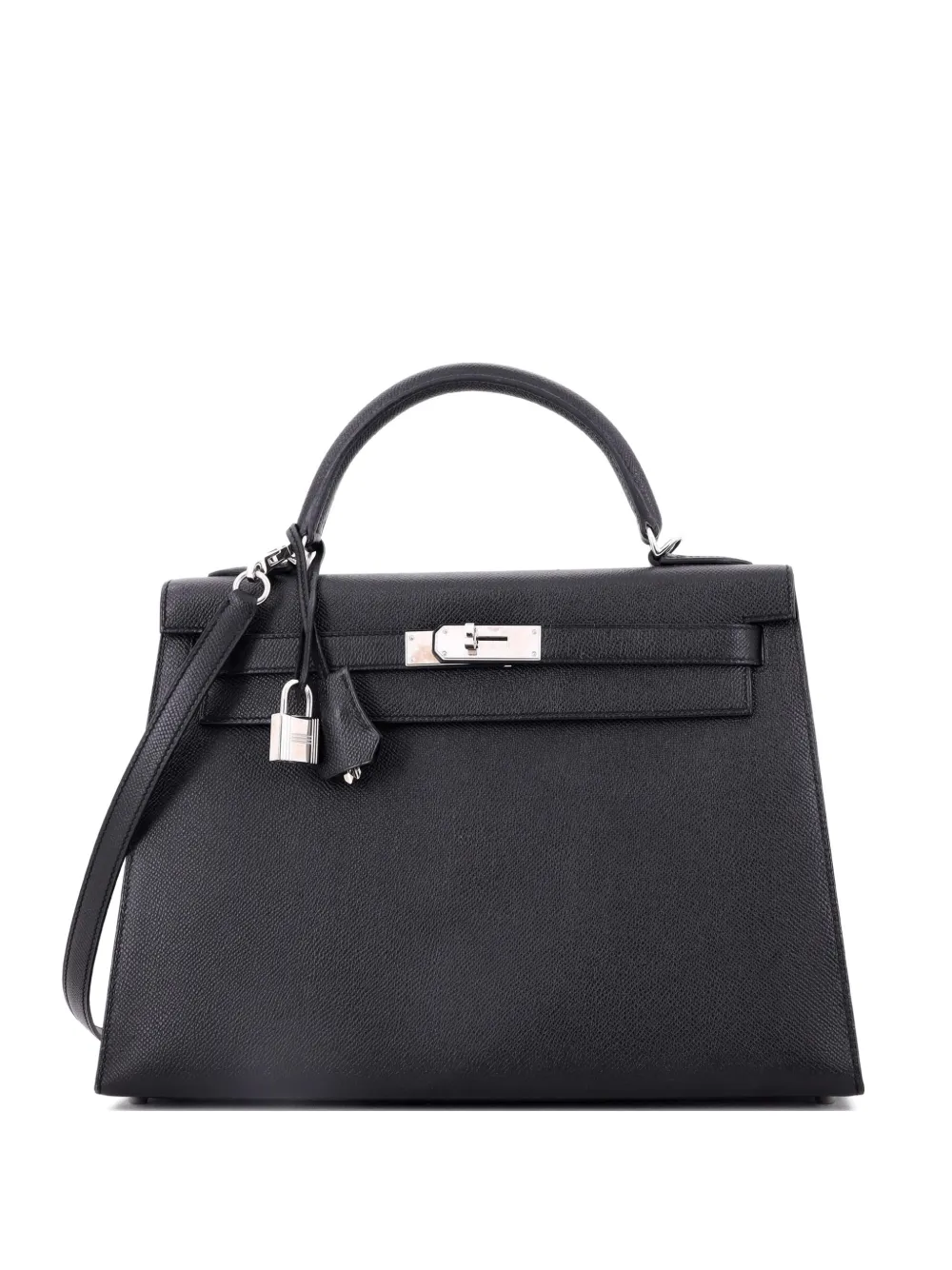 Hermès Pre-Owned Kelly Handbag Black Epsom with Palladium Hardware 32 satchel - Nero