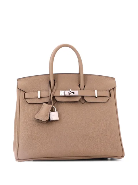 Hermès Pre-Owned Birkin Handbag Brown Togo with Palladium Hardware 25 tote bag