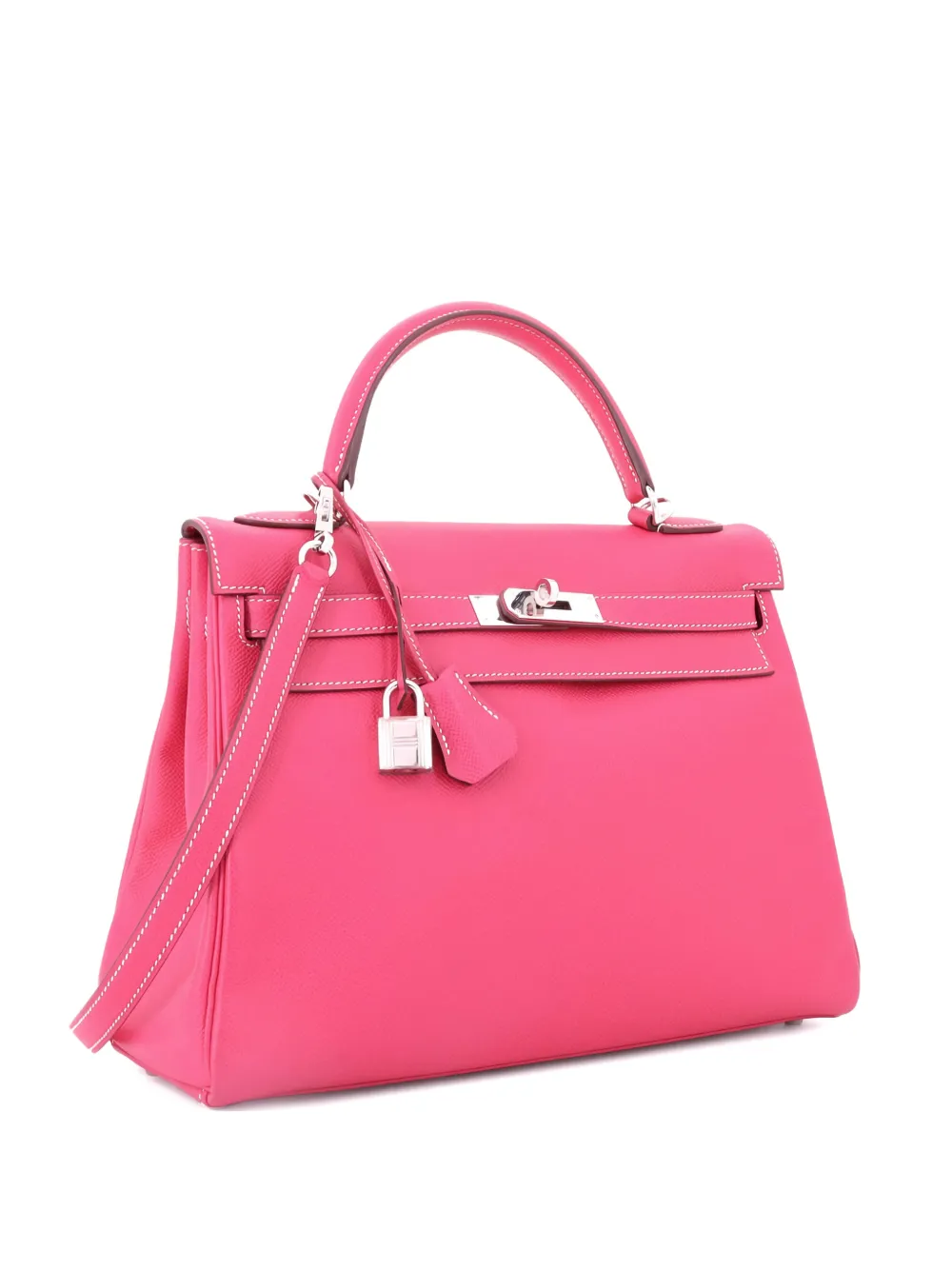 Hermès Pre-Owned Borsa a mano Kelly 32 in pelle Epsom con dettagli in palladio - Rosa