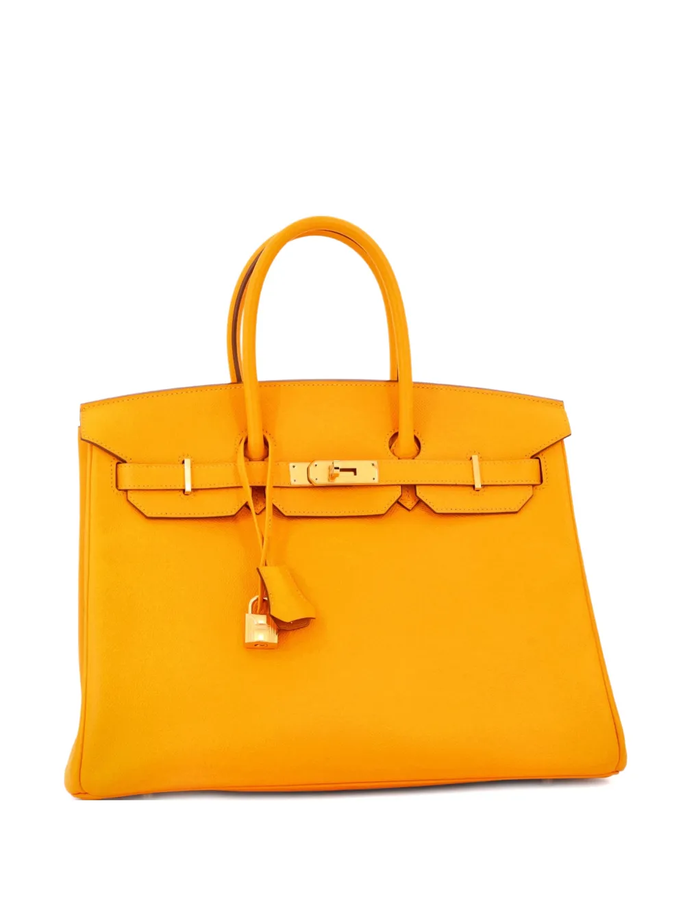 Hermès Pre-Owned Birkin Handbag Yellow Epsom with Gold Hardware 35 satchel