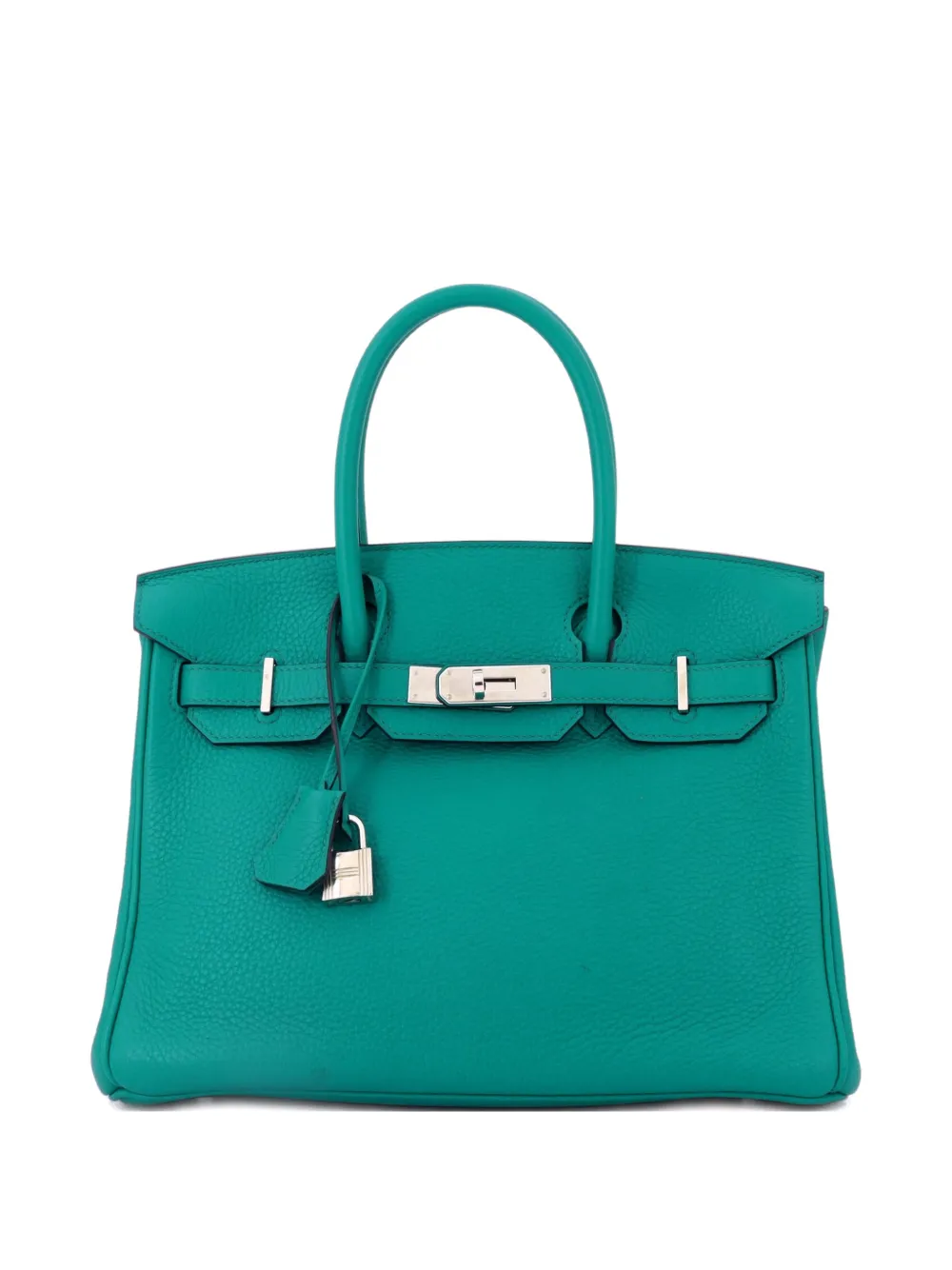 Hermès Pre-Owned Birkin Handbag Blue Clemence with Palladium Hardware 30 satchel - Blau