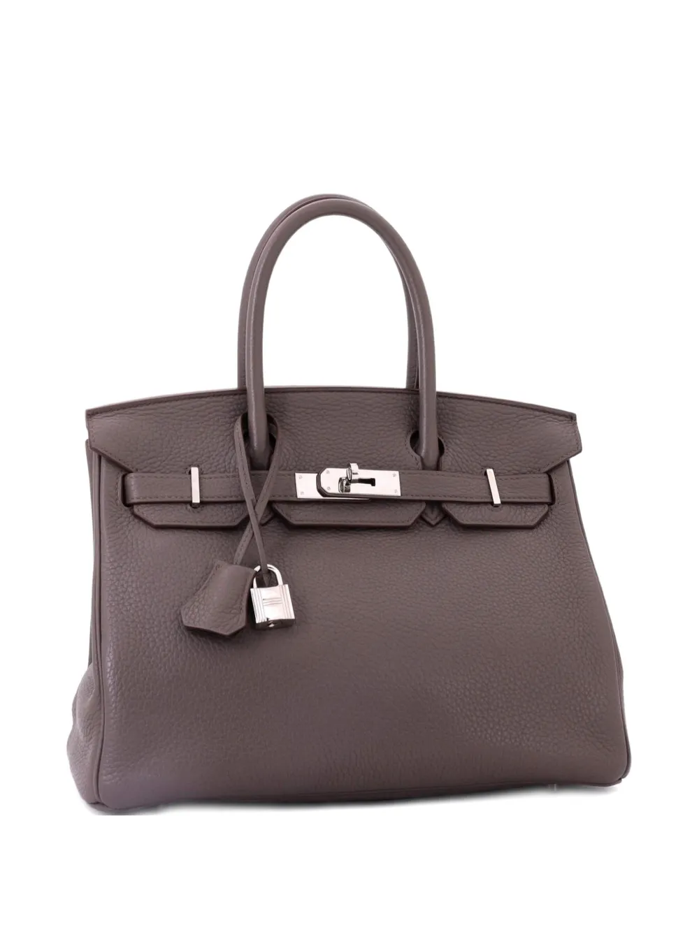 Hermès Pre-Owned Birkin Handbag Grey Clemence with Palladium Hardware 30 tote bag - Grigio