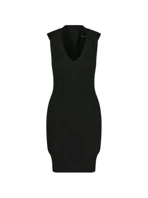 Balmain V-neck ribbed mini dress