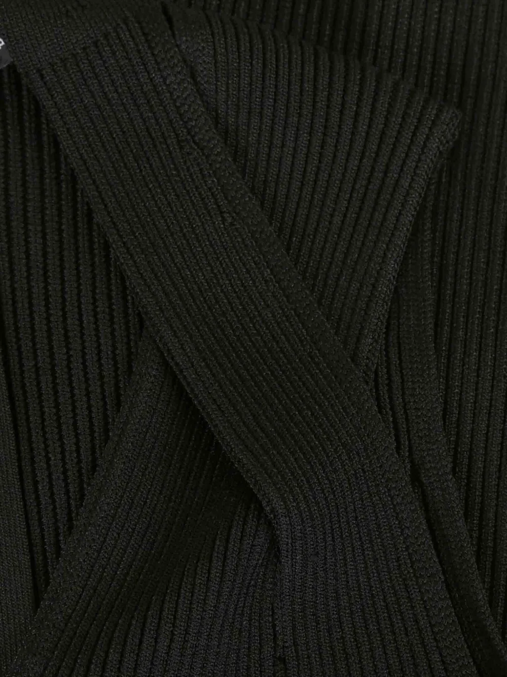 Balmain Geribbelde mini-jurk met V-hals Zwart