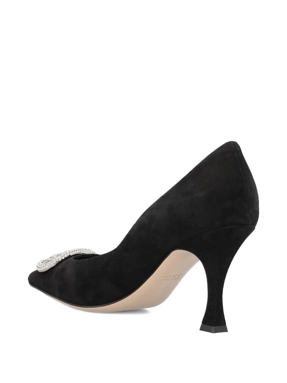 Gucci crystal-logo heeled pumps Zwart