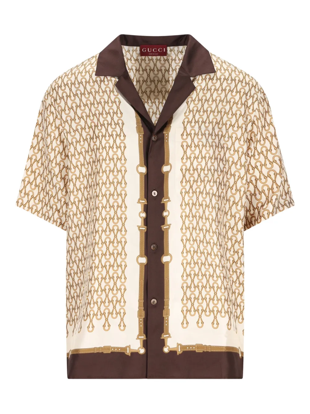 Gucci chain-print short-sleeve shirt - Neutrals