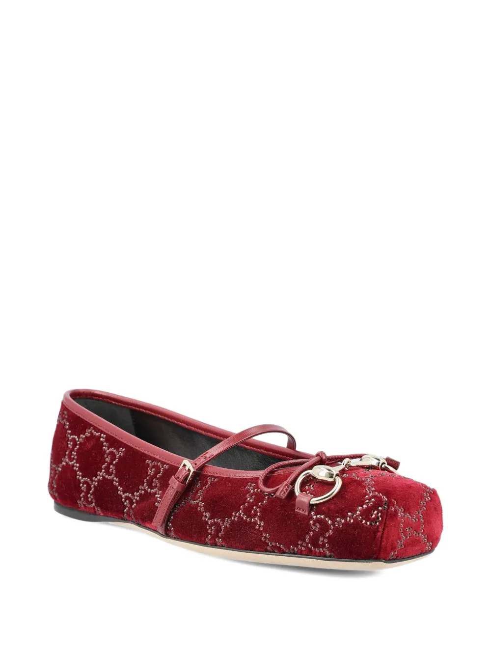 Gucci Horsebit pattern ballet flats - Rood