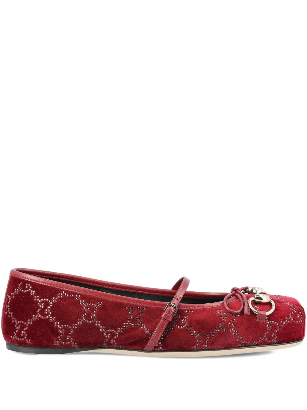 Gucci Horsebit pattern ballet flats - Rot