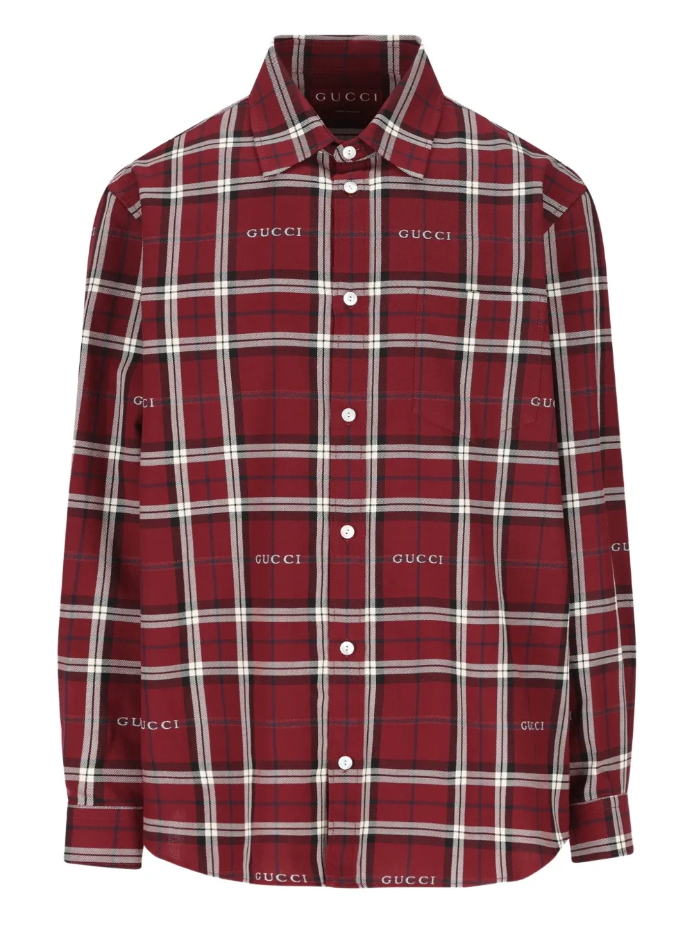 Gucci tartan-pattern logo shirt - Rot