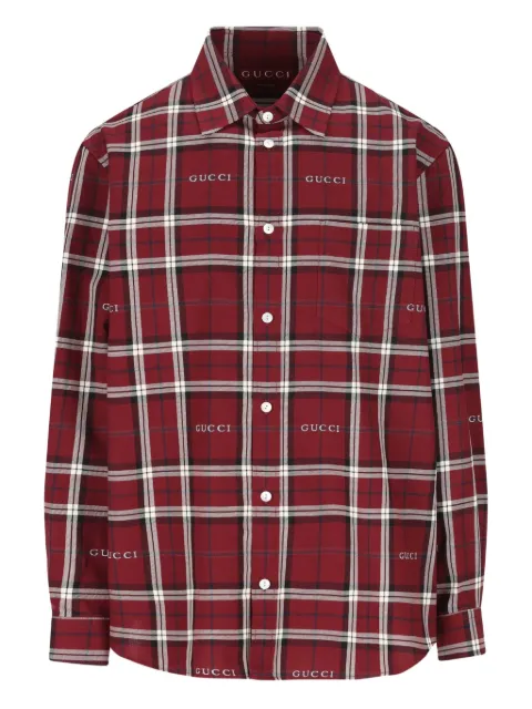 Gucci tartan-pattern logo shirt