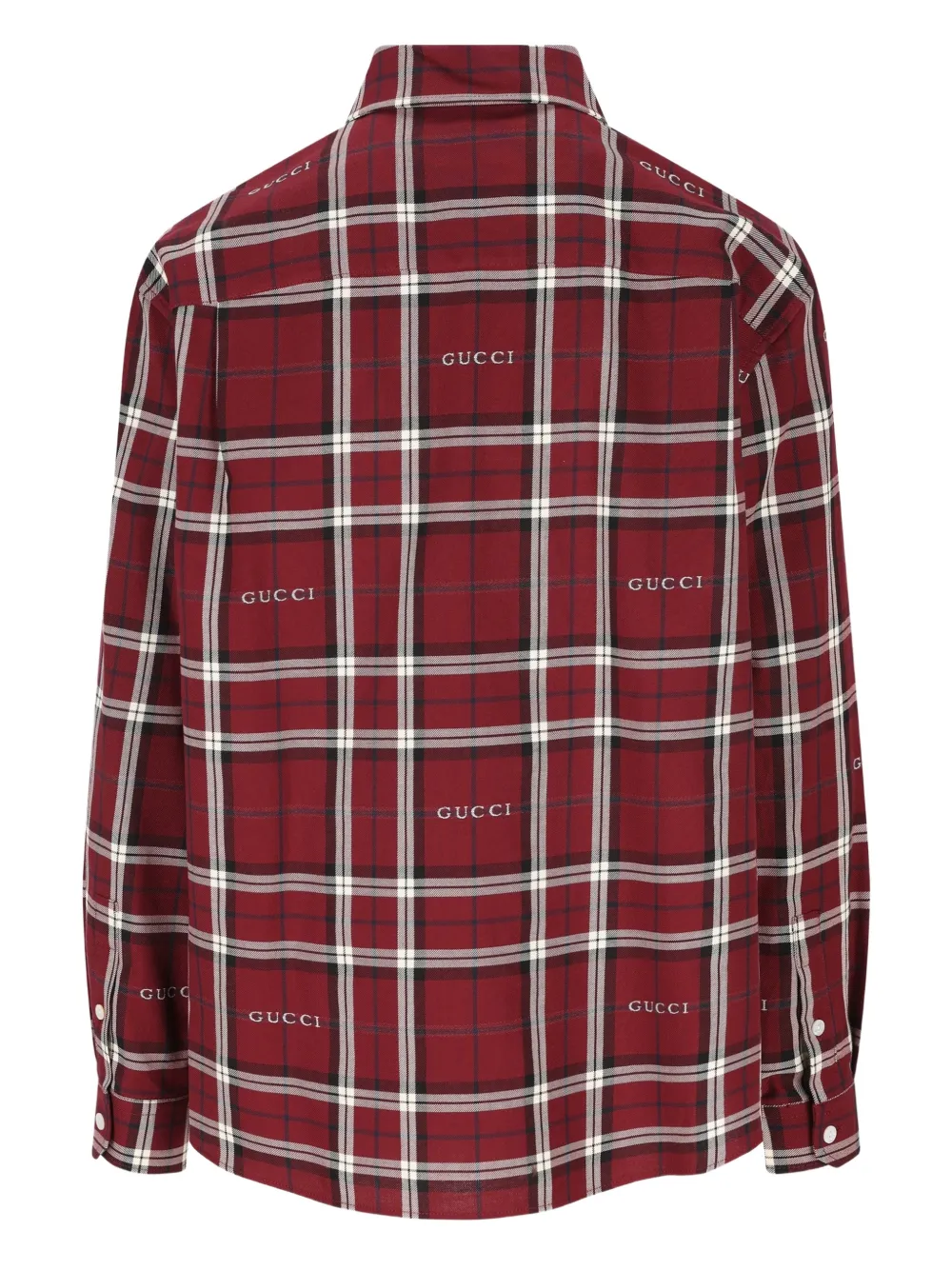 Gucci tartan-pattern logo shirt - Rood