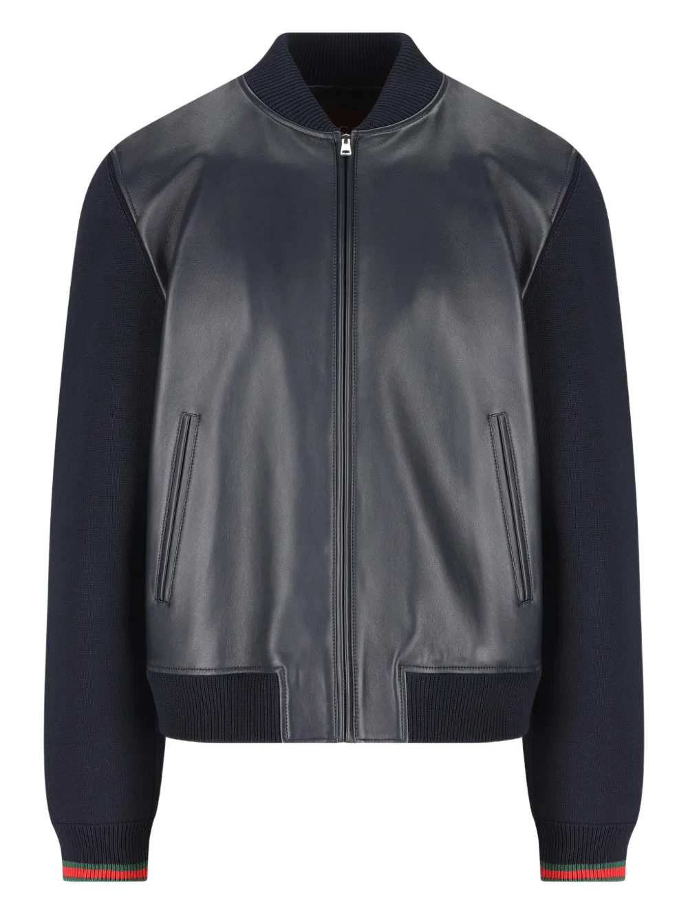 Gucci leather panelled jacket - Blau
