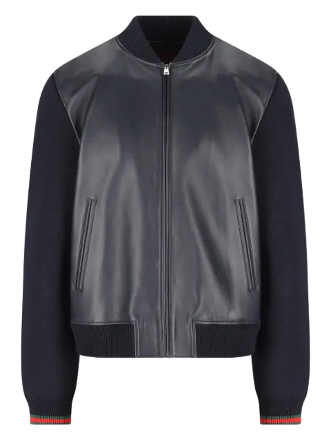 Gucci leather panelled jacket