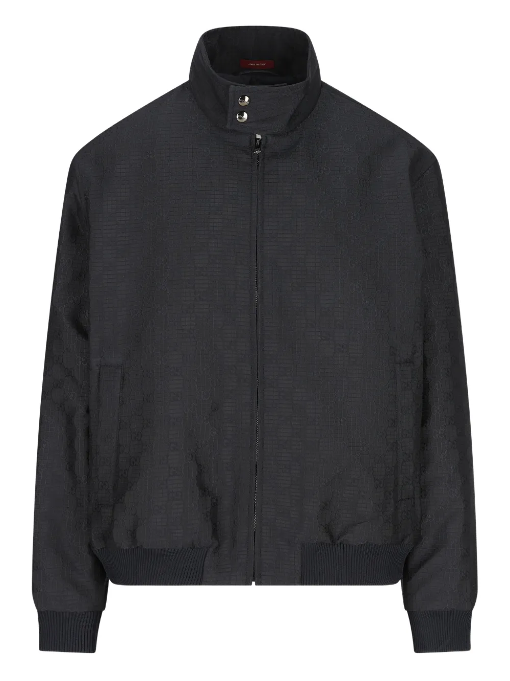 Gucci logo-pattern zip-up jacket - Blue