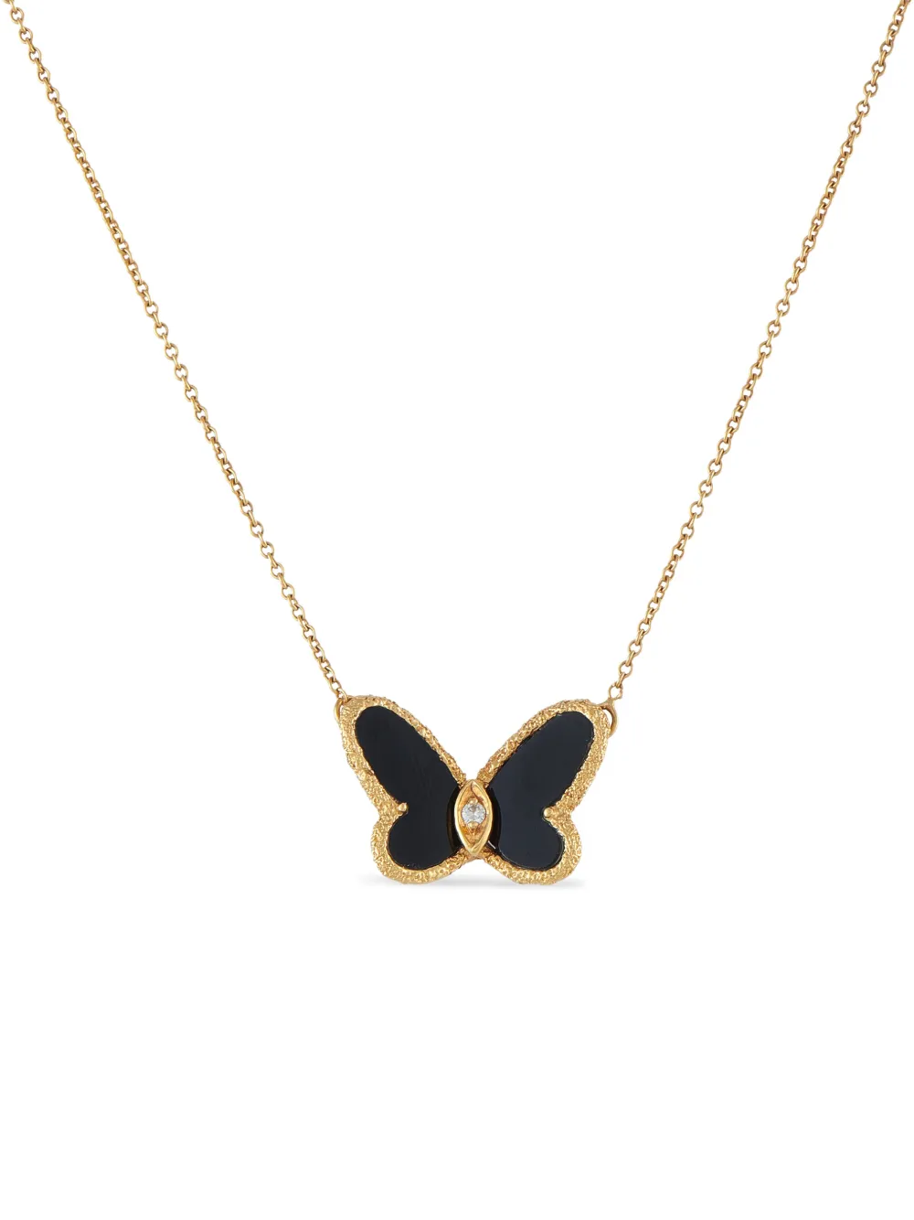 Van Cleef & Arpels Papillon diamond and onyx necklace - Oro