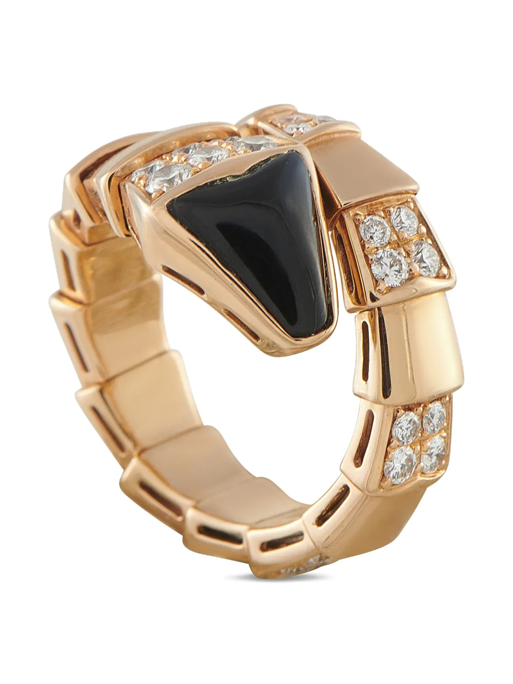 Bvlgari Pre-Owned Serpenti Viper diamond and onyx ring - Rosa
