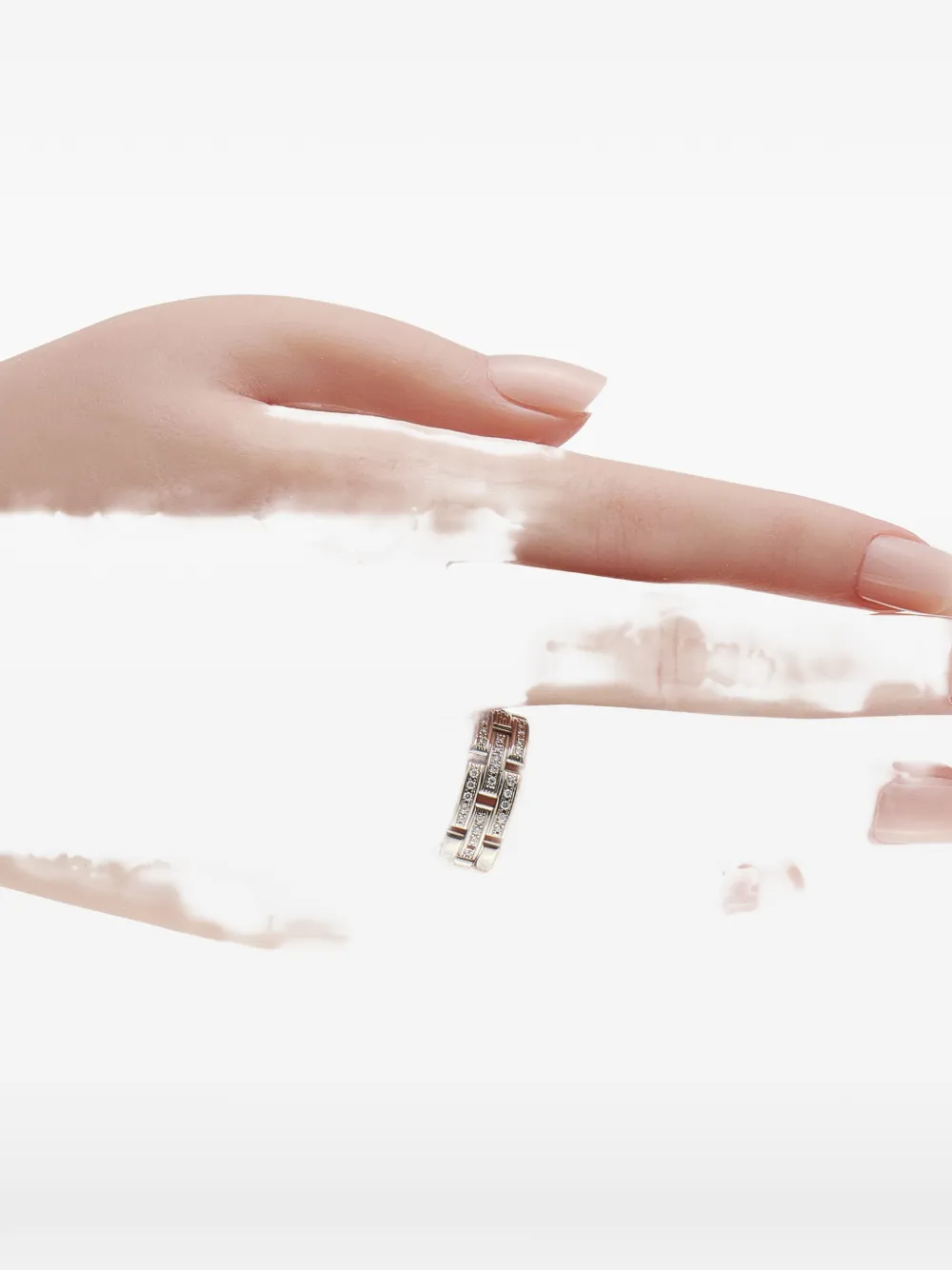 Cartier Maillon Panthre diamond white gold ring - Argento