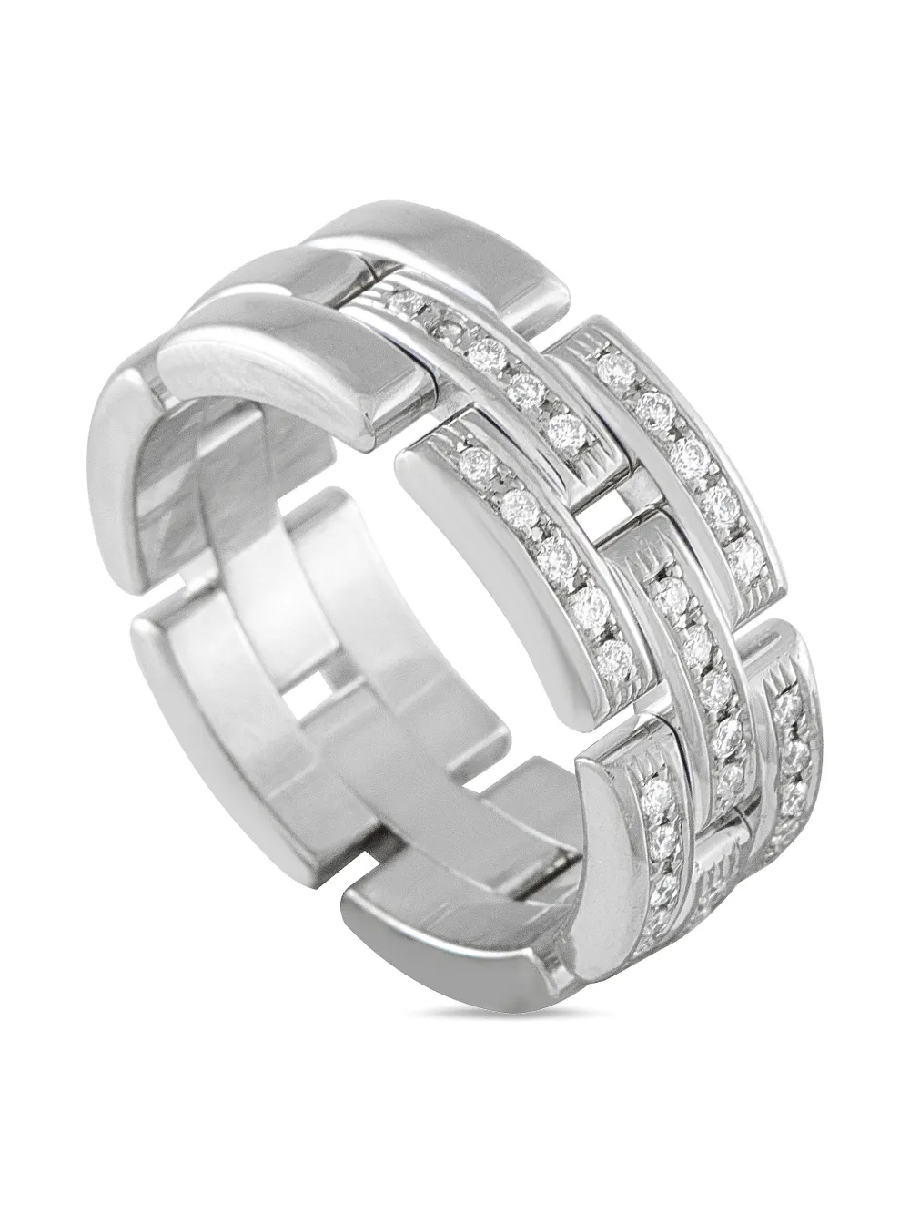 Cartier Maillon Panthre diamond white gold ring - Argento