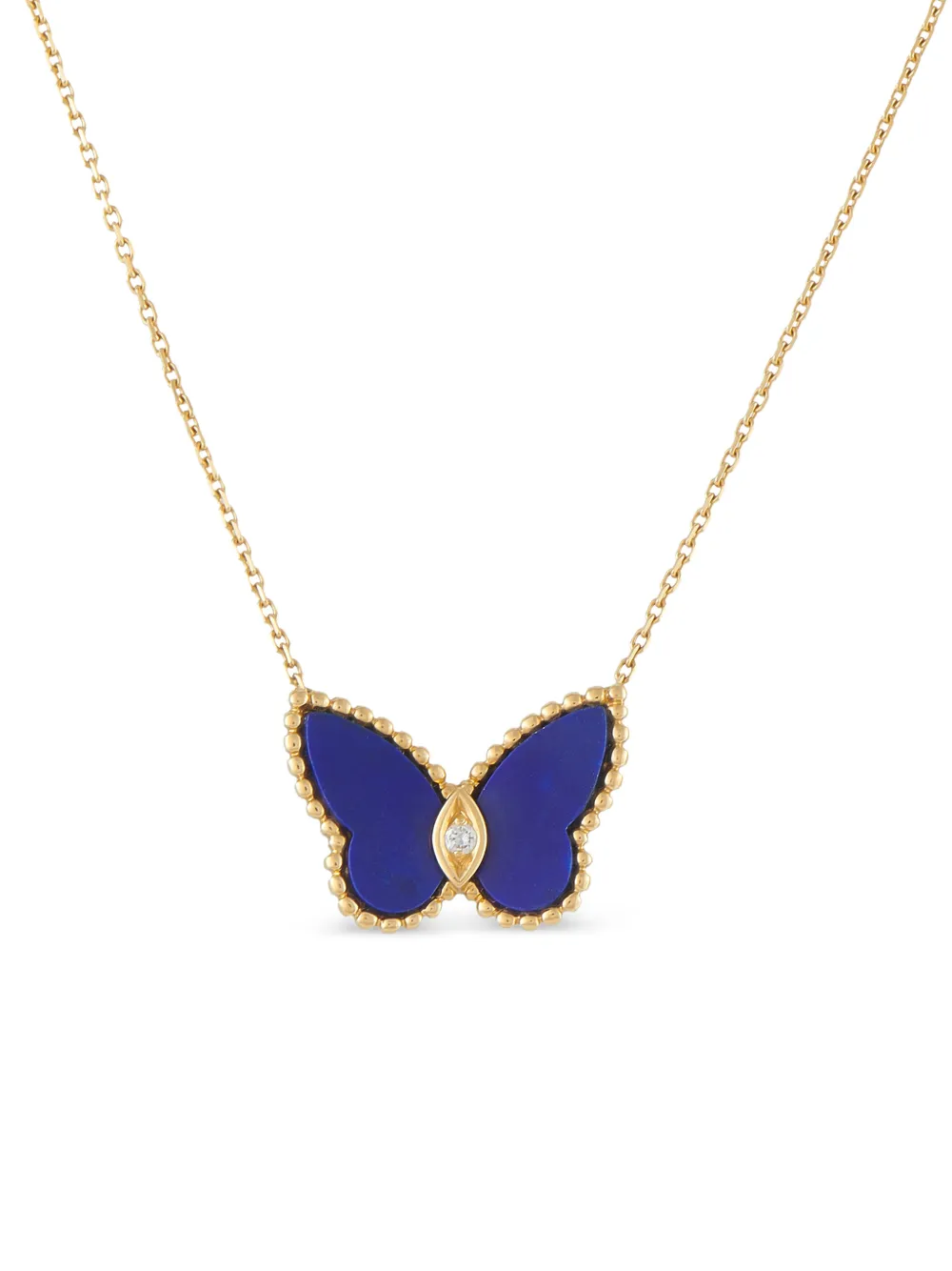 Van Cleef & Arpels Papillon diamond and lapis lazuli necklace - Oro