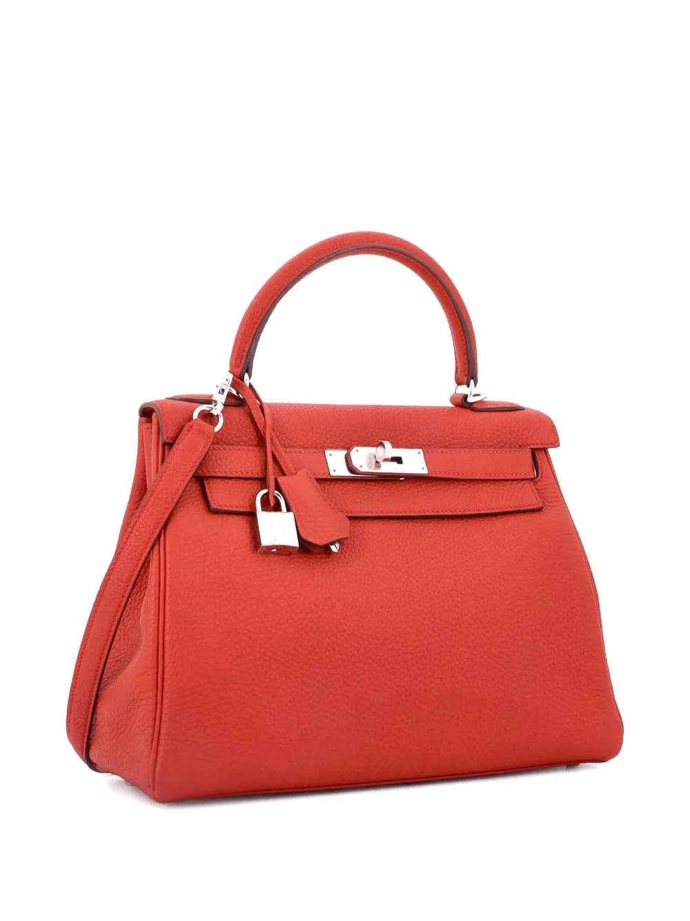 Hermès Pre-Owned Kelly Handbag Red Togo with Palladium Hardware 28 satchel - Rosso