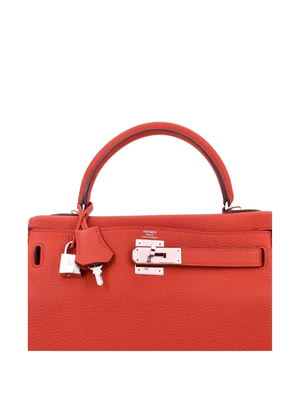 Hermès Pre-Owned Kelly Handbag Red Togo with Palladium Hardware 28 satchel - Rosso