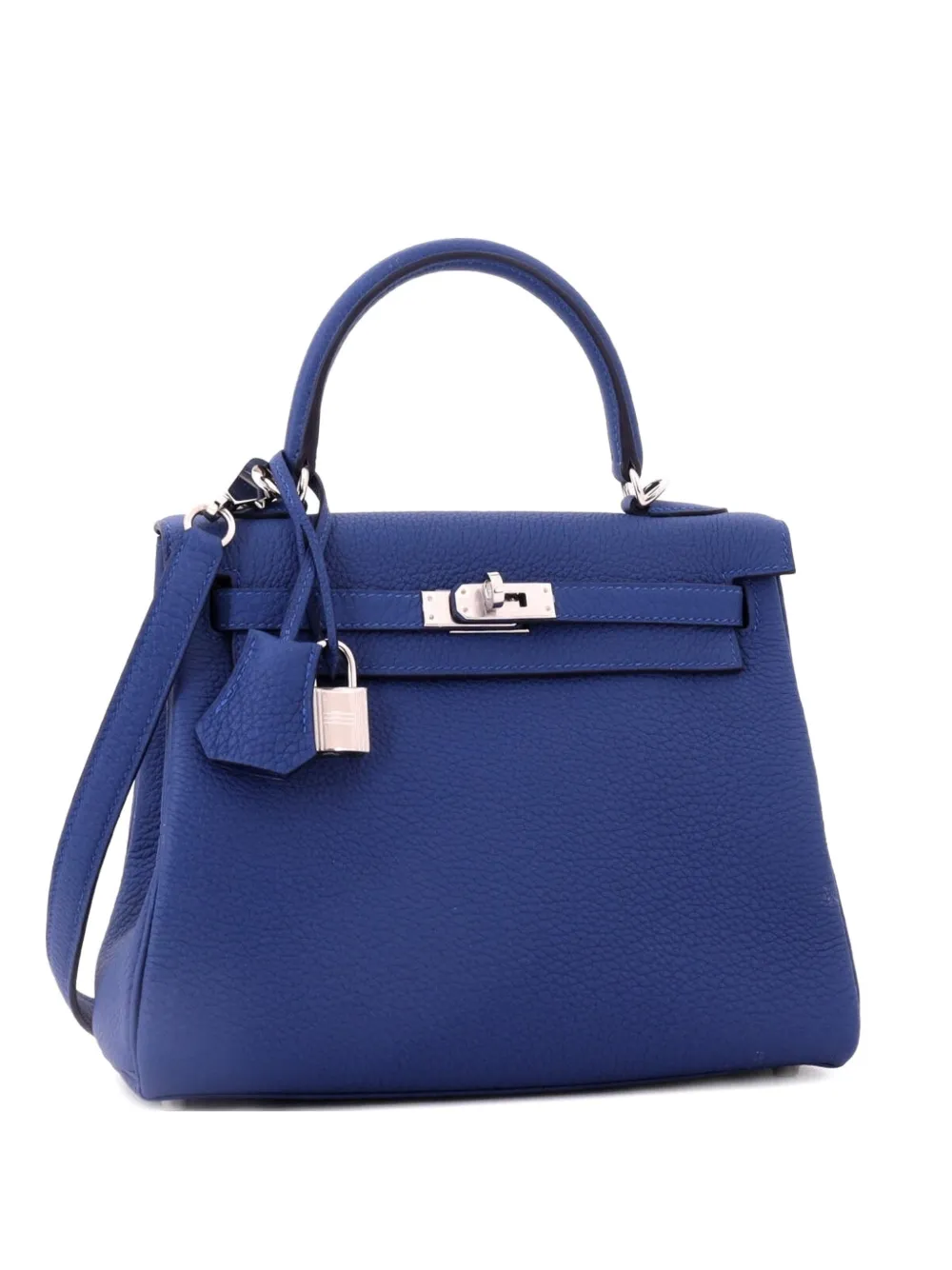 Hermès Pre-Owned Kelly Handbag Blue Togo with Palladium Hardware 25 satchel