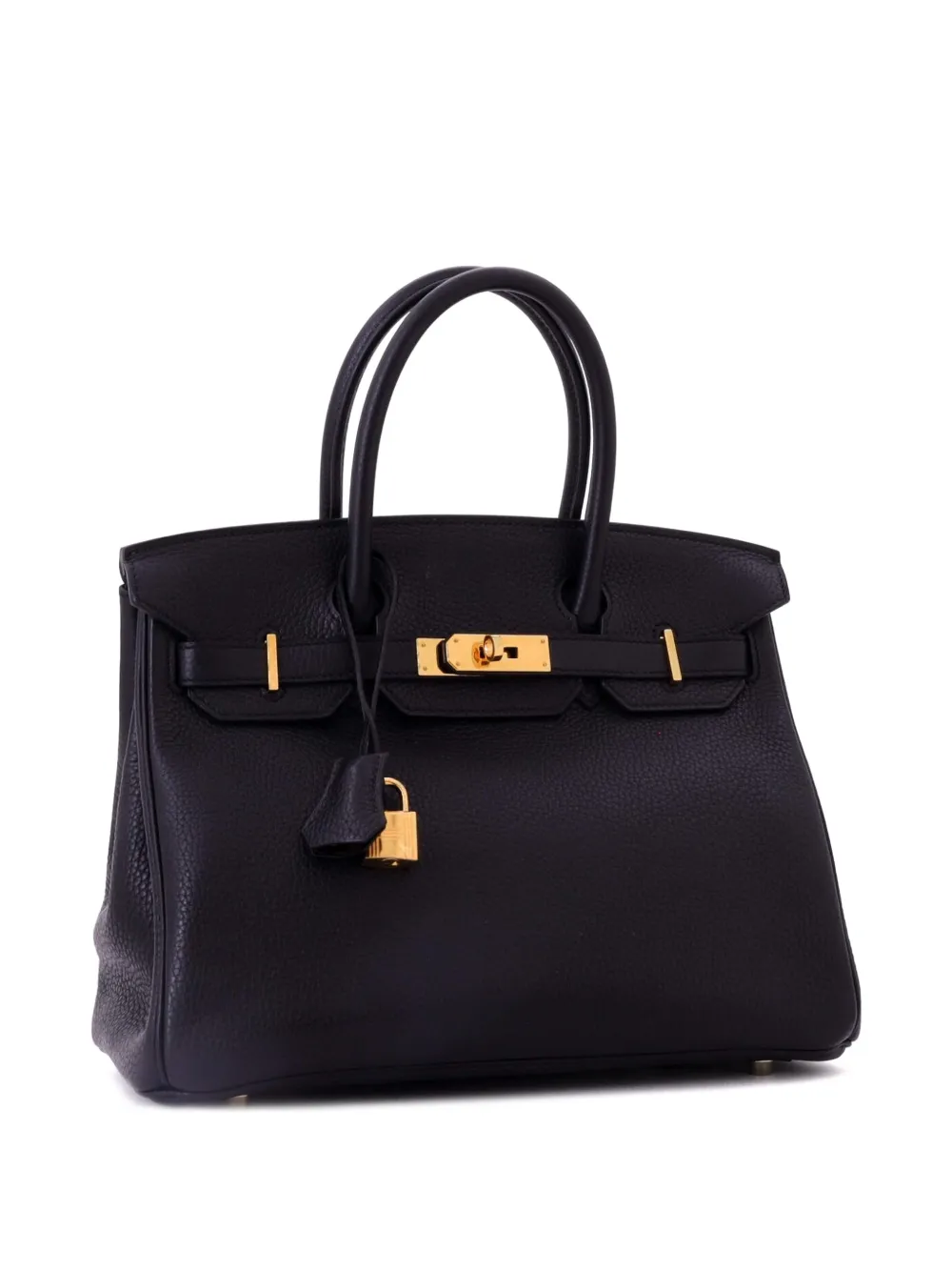 Hermès Pre-Owned Birkin Handbag Black Clemence with Gold Hardware 30 tote bag - Nero