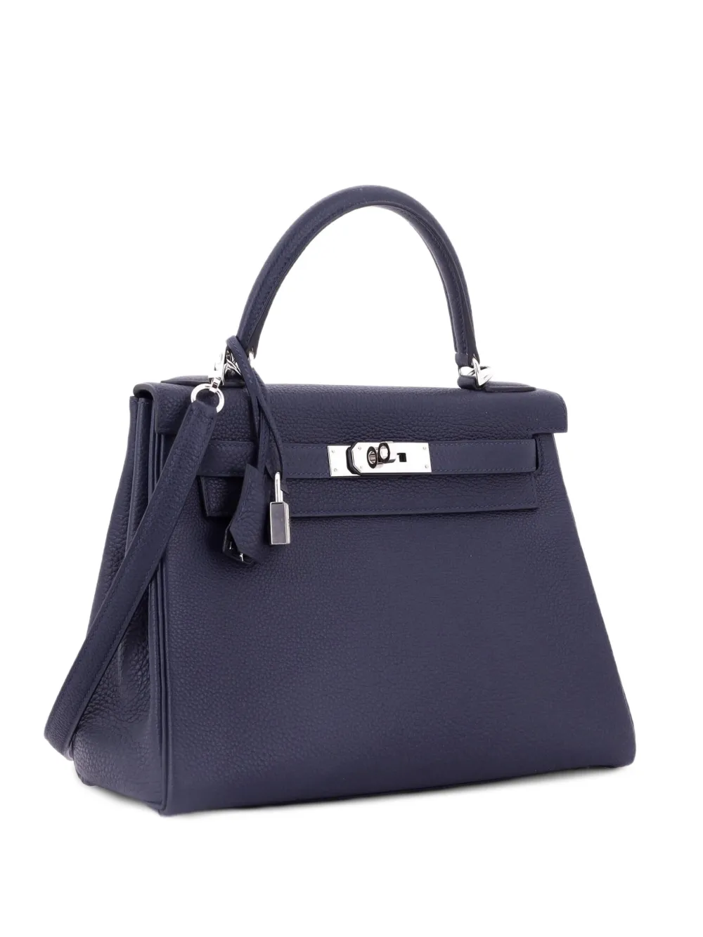 Hermès Pre-Owned Kelly Handbag Blue Togo with Palladium Hardware 28 satchel