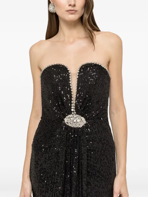 NISSA crystal-embellished sequinned maxi dress