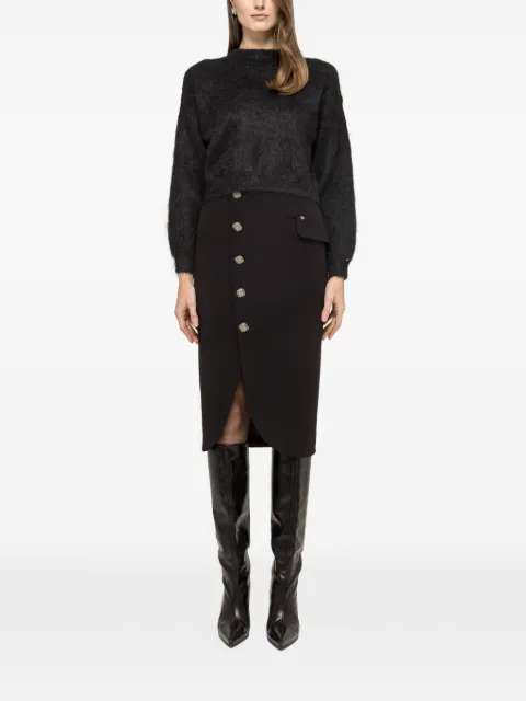 NISSA button-detail midi skirt